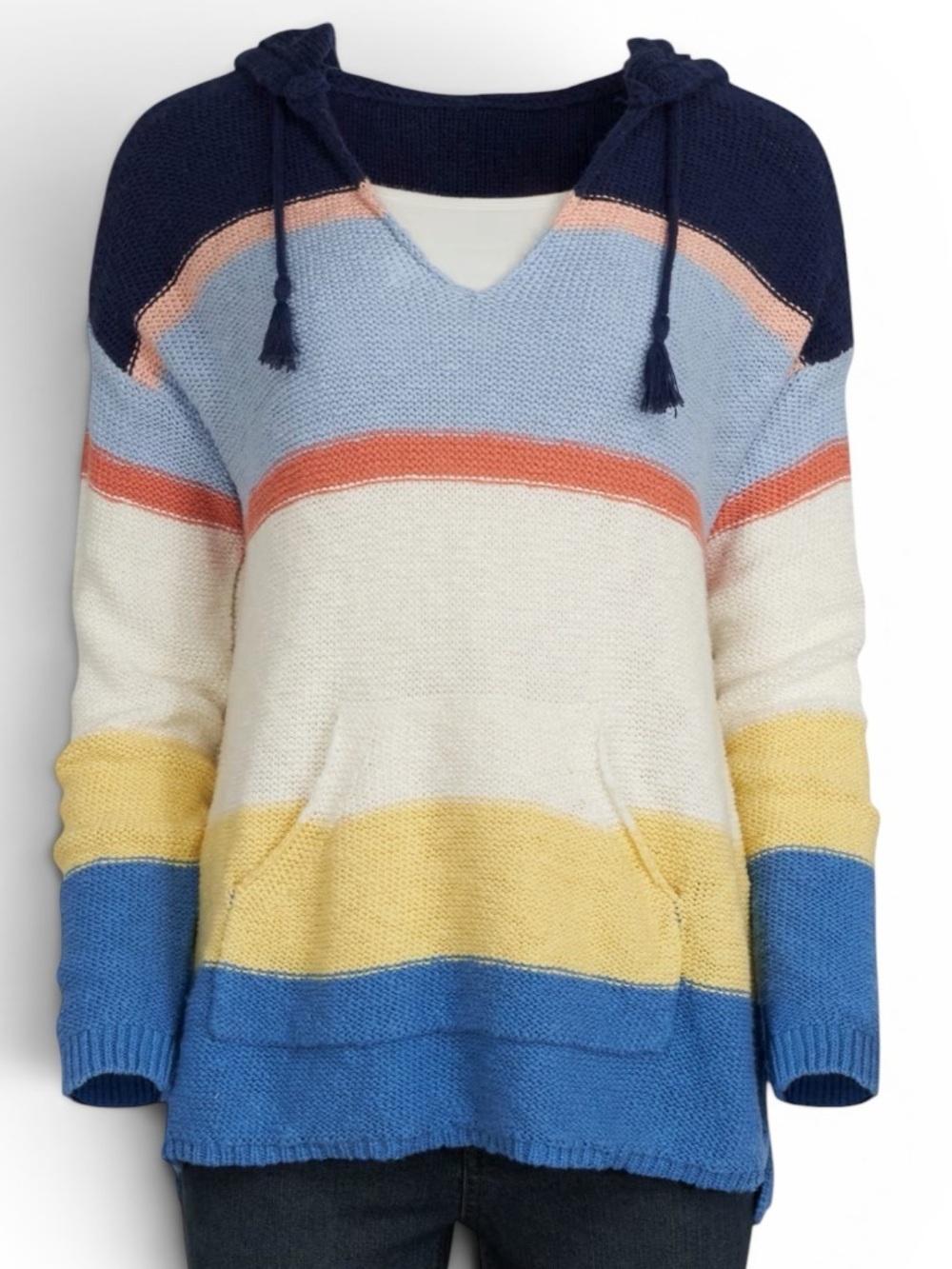 Natural Reflections Baja Desert Striped Hooded Pullover Sweater